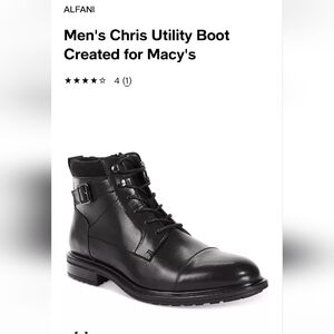 Alfani Men's Utility Boot black vegan leather size 11M New